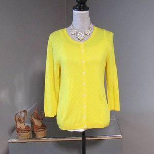 NWT Talbots Petites Yellow Cardigan Sweater LP